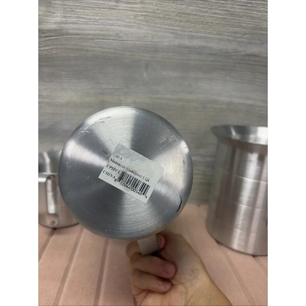 Winco Aluminum Commercial Measuring Cups 2, 1, And 1/2 Quart (C3)